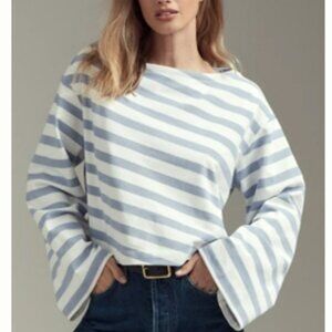 Maeve Lavender and White Striped Top